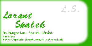 lorant spalek business card